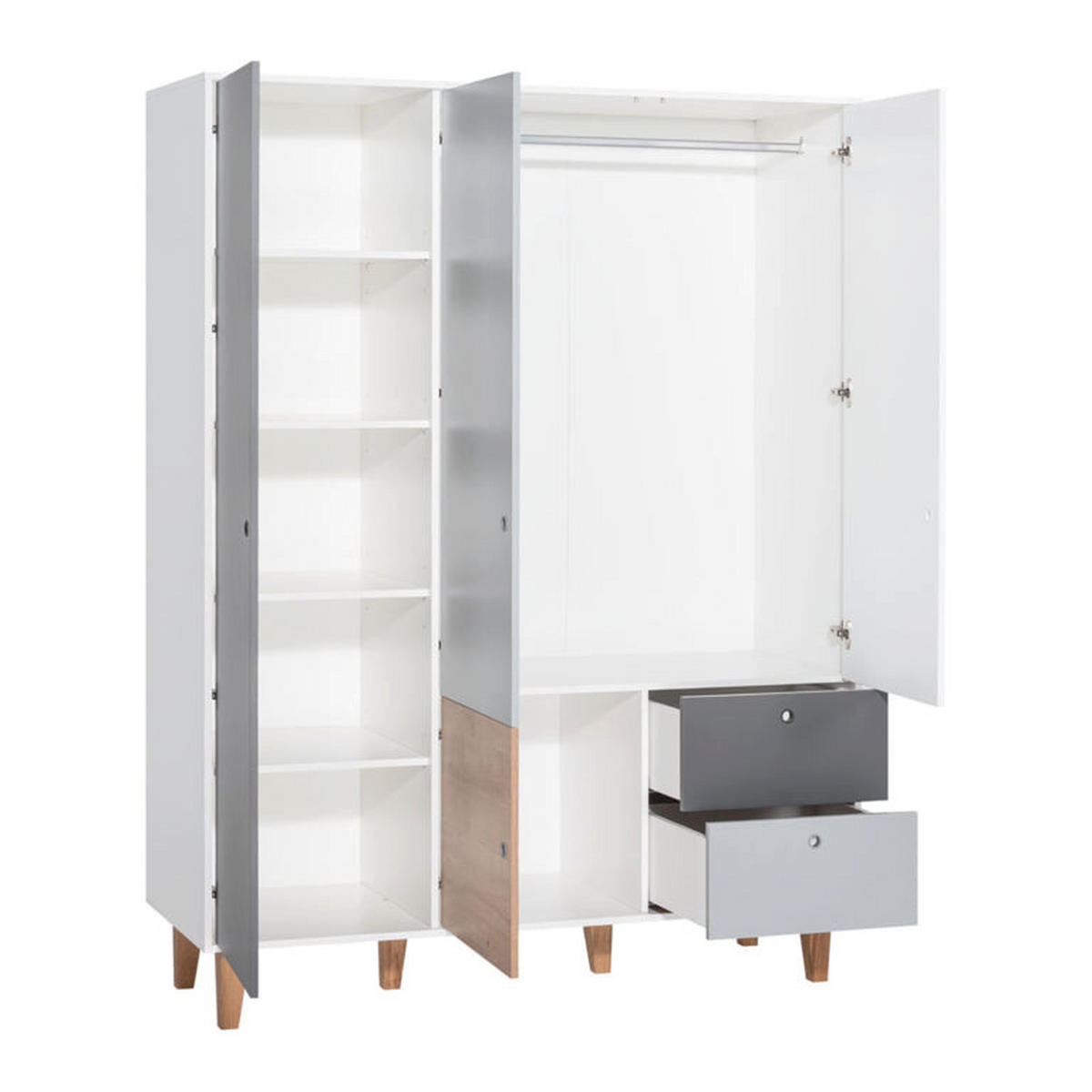 ORMAR 3 vrata crni - crna, drvni materijal (153/201.5/55cm) - Petits-meubles