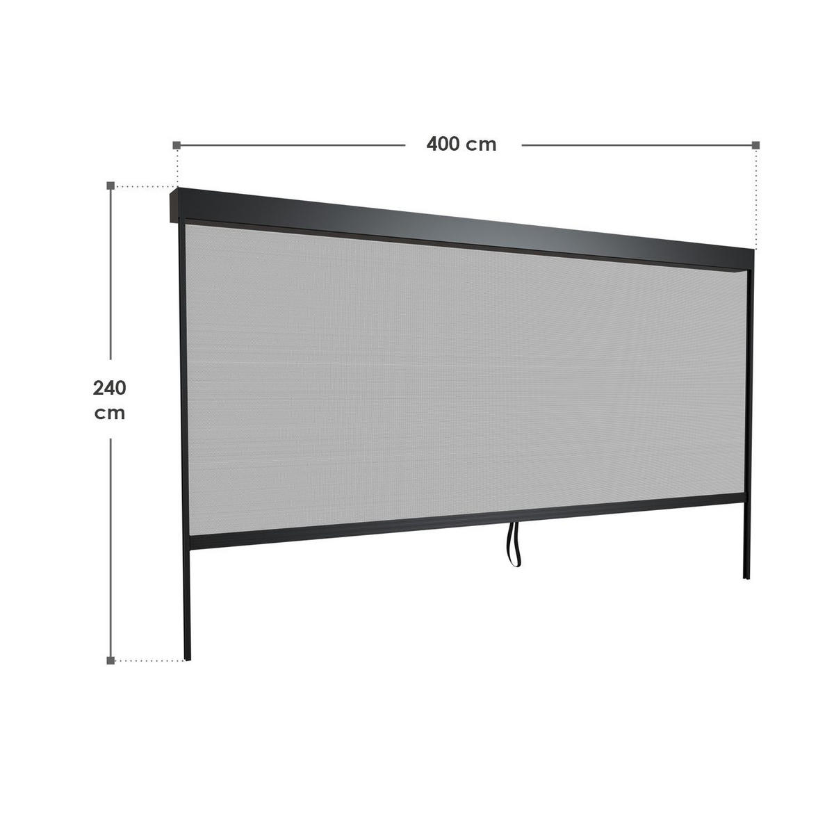 SEITENWAND für Lamellendach Tahiti 4 x 2,4 m anthrazit - Anthrazit, Metall (400/240/700cm) - Juskys