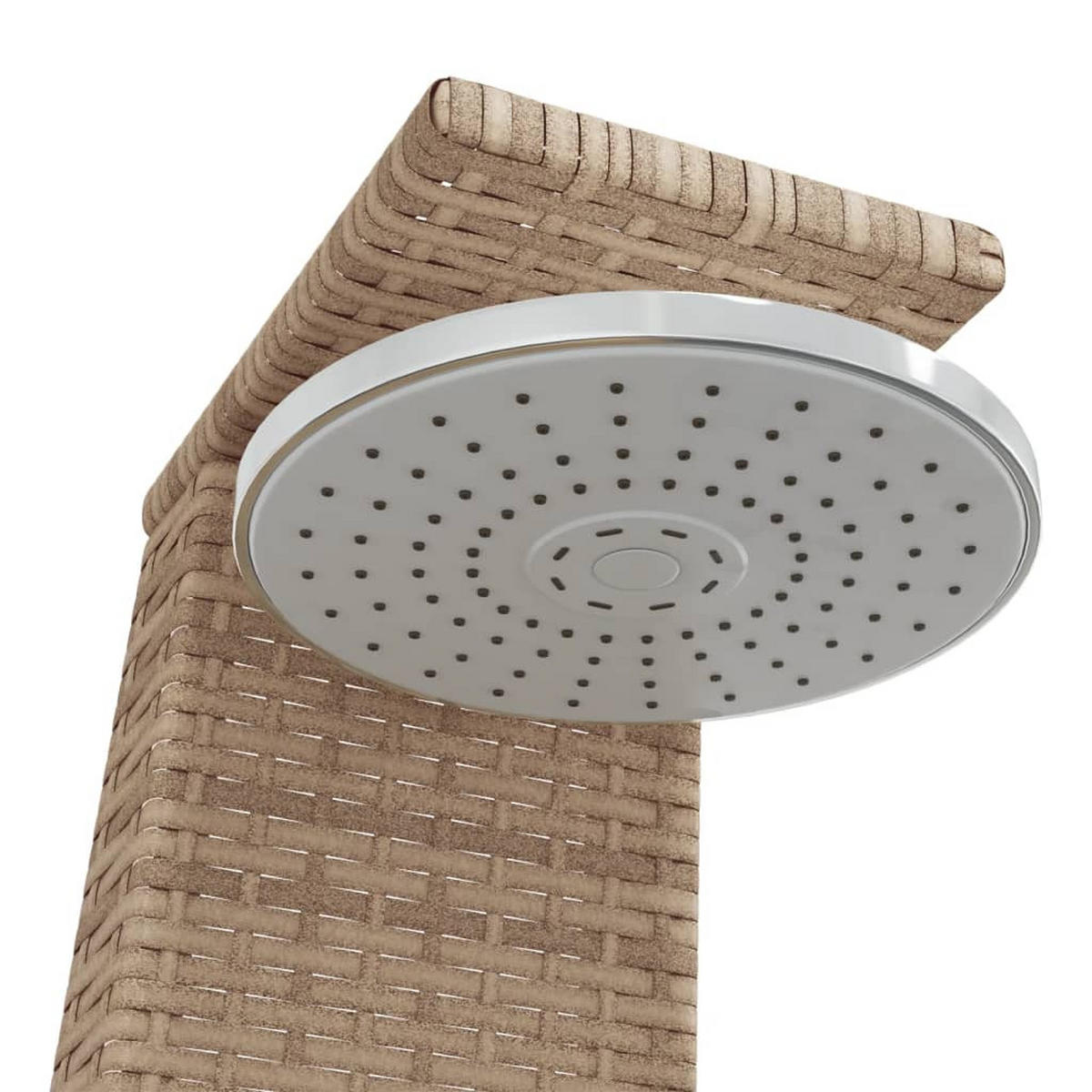 GARTENDUSCHE Beige 55/60/224 Cm Poly Rattan Und Akazienholz - Beige, Holz (55/224/60cm) - vidaXL