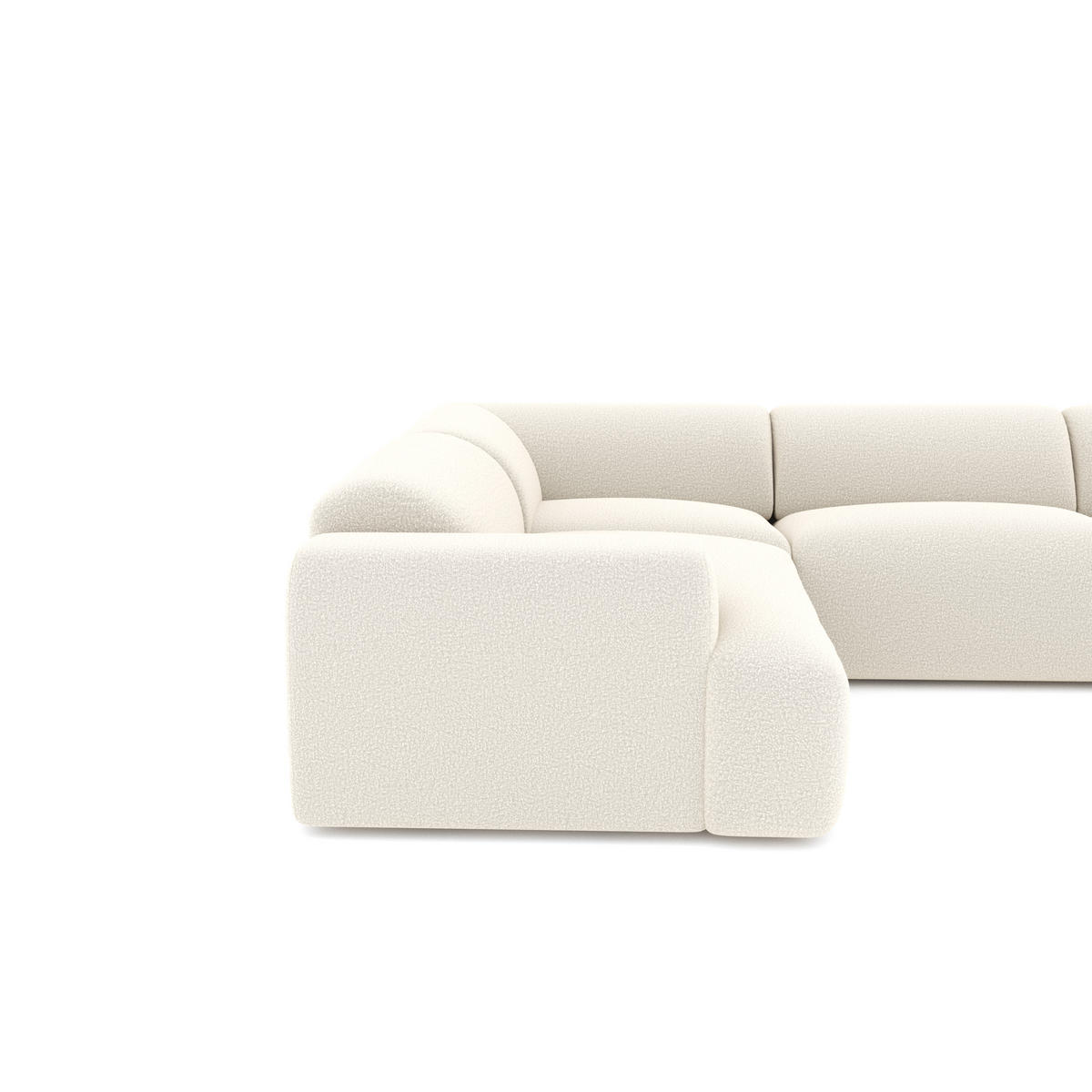 WOHNLANDSCHAFT Bouclé-Stoff Creme 354cm - Creme, Textil (354/73/164cm) - Sia Home