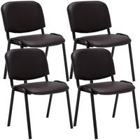 BESUCHERSTUHL Keen, 4er Set Kunstleder mit Gestell Schwarz / Bezug Braun - Schwarz/Braun, Textil/Metall (54/79/48cm) - TPFLiving
