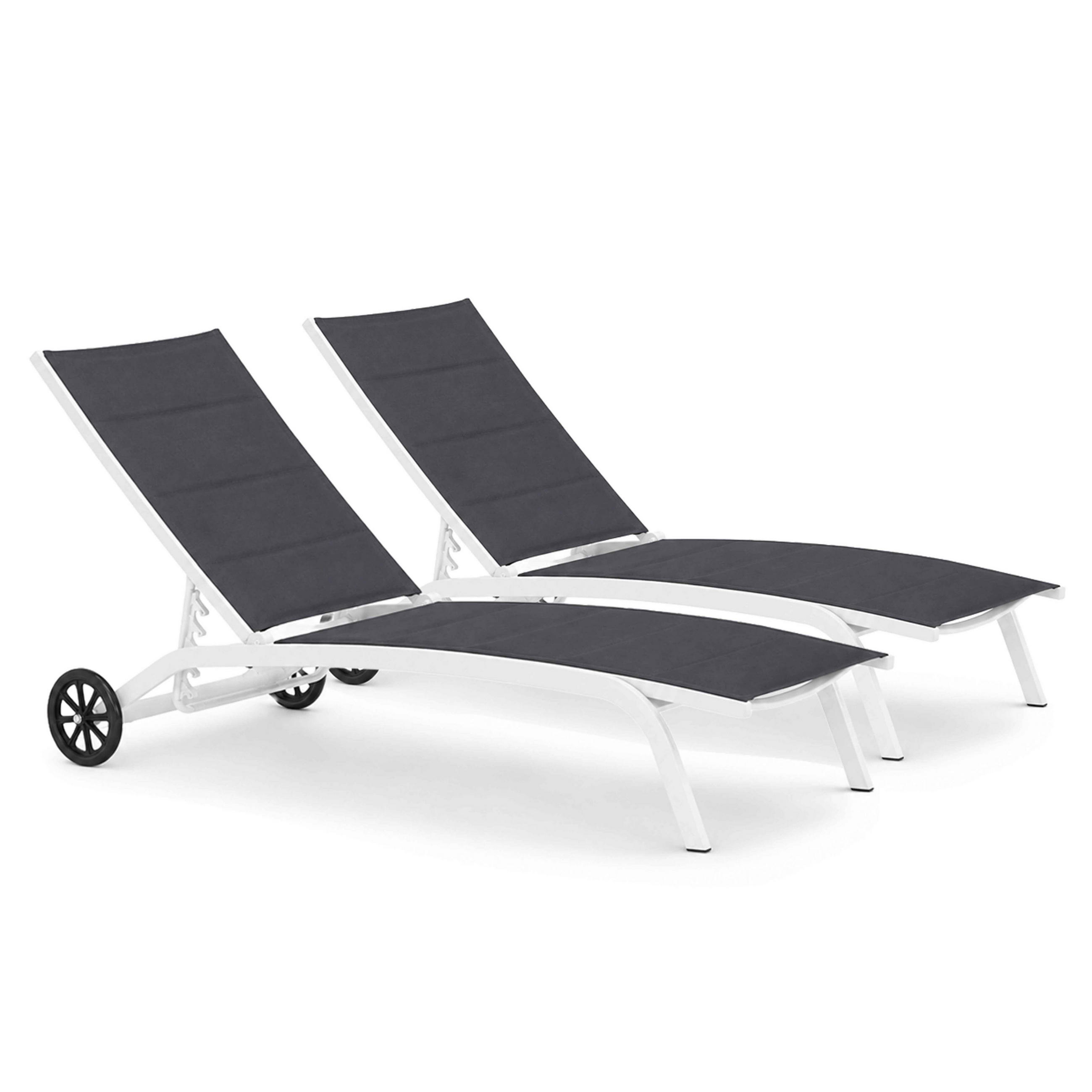 SONNENLIEGE 2-tlg., Weiß - Weiß, Metall (190/83/70cm) - Oviala