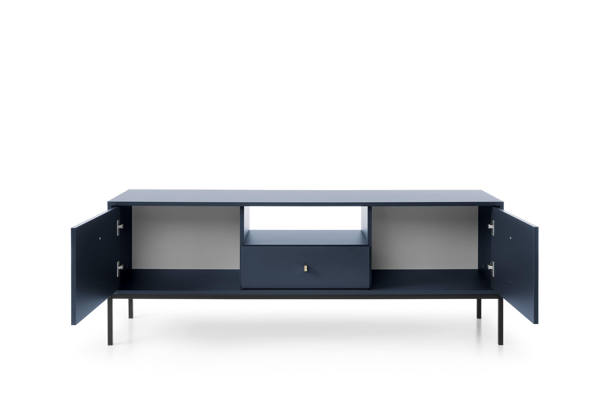 TV-ELEMENTE Melody IV 154 Dunkelblau + Gold - Goldfarben/Dunkelblau, Holzwerkstoff (154/56/39cm) - Möblo