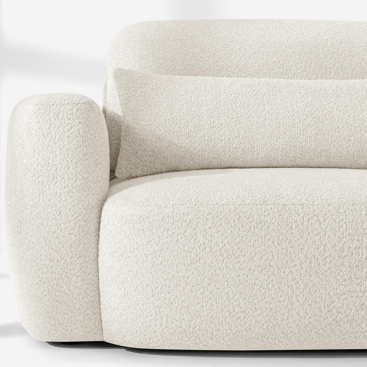 ECKSOFA rechts ELOSA - Weiß, Holz/Textil (245/165cm) - KONSIMO®