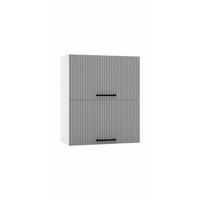 HÄNGESCHRANK - W60GRF/2 ( S2100/77 ) - KATE - Hochwertige Küchen Optik - Weiß/Grau, Holz/Metall (60/72/30cm) - ROYAL24_MARKT