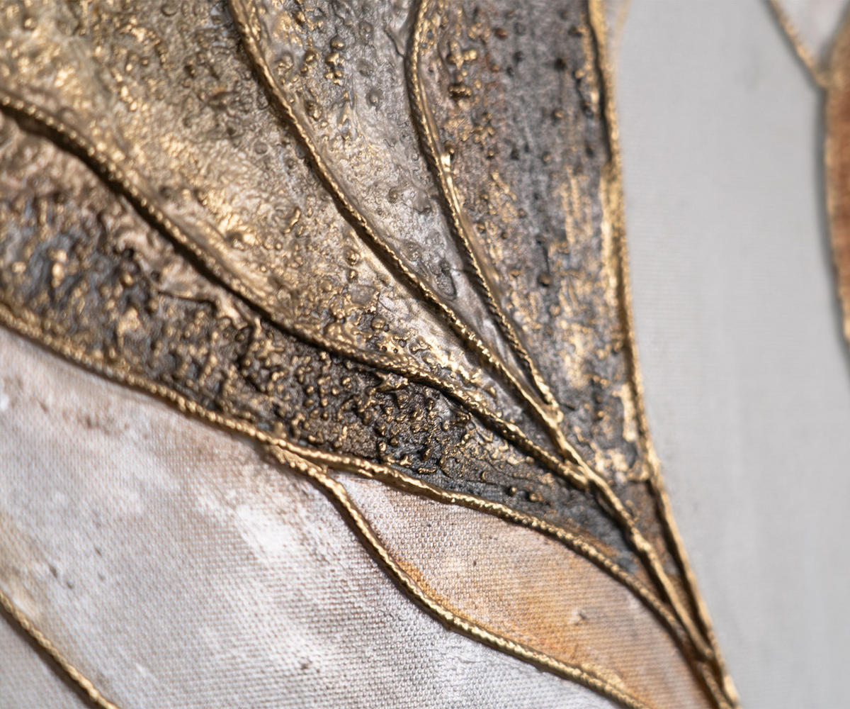 GEMÄLDE Natürliche Verzierung Schattenfugenrahmen Grau 120x60 cm - Grau, Holz (120/60cm) - YS-art gallery