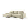 ECKSOFA MONA mit Schlaffunktion QUELLE 02 Links - Ecru, Textil (280/185cm) - Bedante