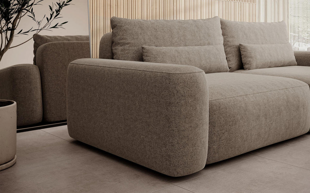 POHOVKA Carnos Světle hnědá 3-místná - černá/světle hnědá, textil/plast (257/82/105cm) - Selsey