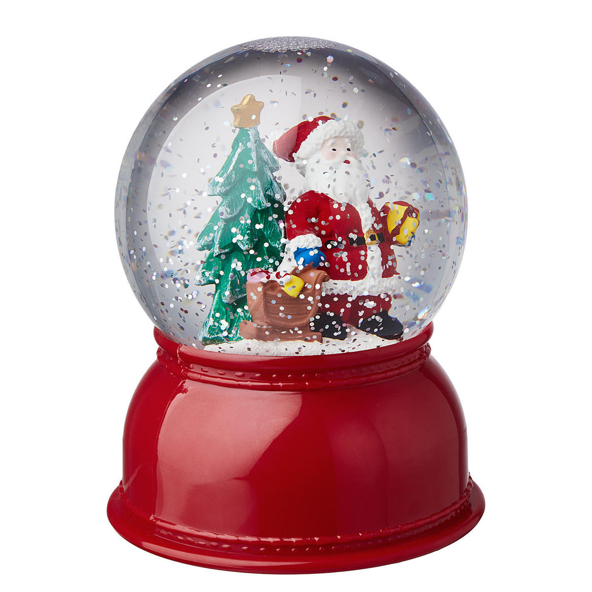 LED-SCHNEEKUGEL X-Mas - Rot, Kunststoff (10/14/10cm) - Butlers