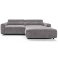 ROHOVÁ pohovka Fando s elektricky výsuvným sedákem, světle šedý ženil - černá/světle šedá, textil/plast (182/252cm) - Selsey