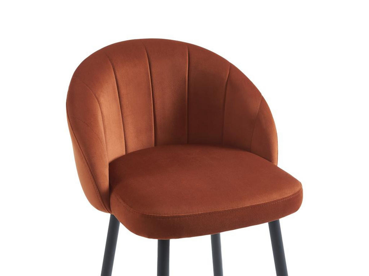 BARHOCKER 2er-Set - Samt & Metall - Terracotta - ELIRAM - Braun, Textil (58/96/49cm) - Vente-Unique