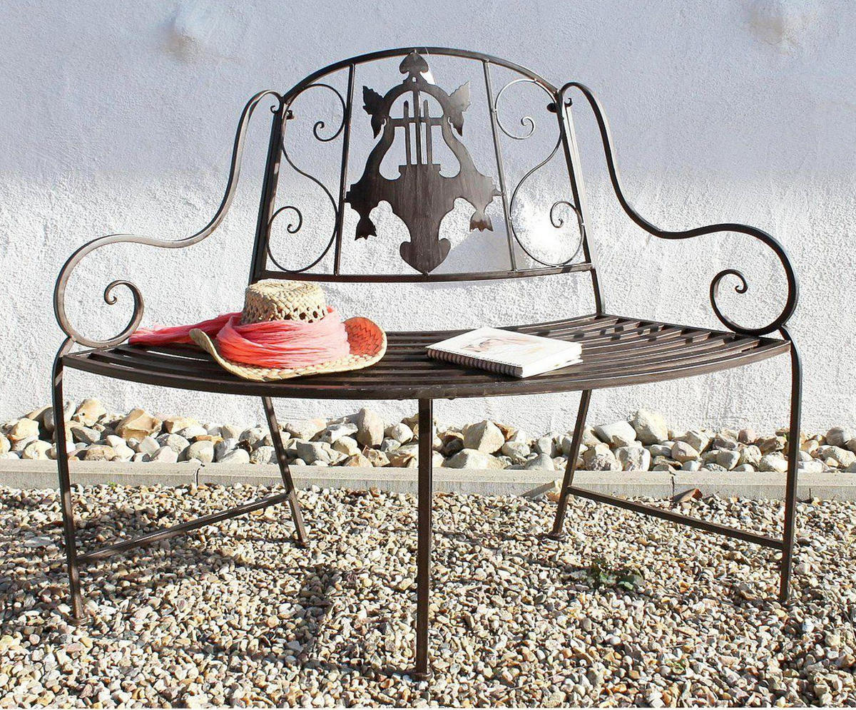 GARTENBANK aus Metall 2-Sitzer 116 cm - Braun, Metall (116/95/40cm) - DanDiBo