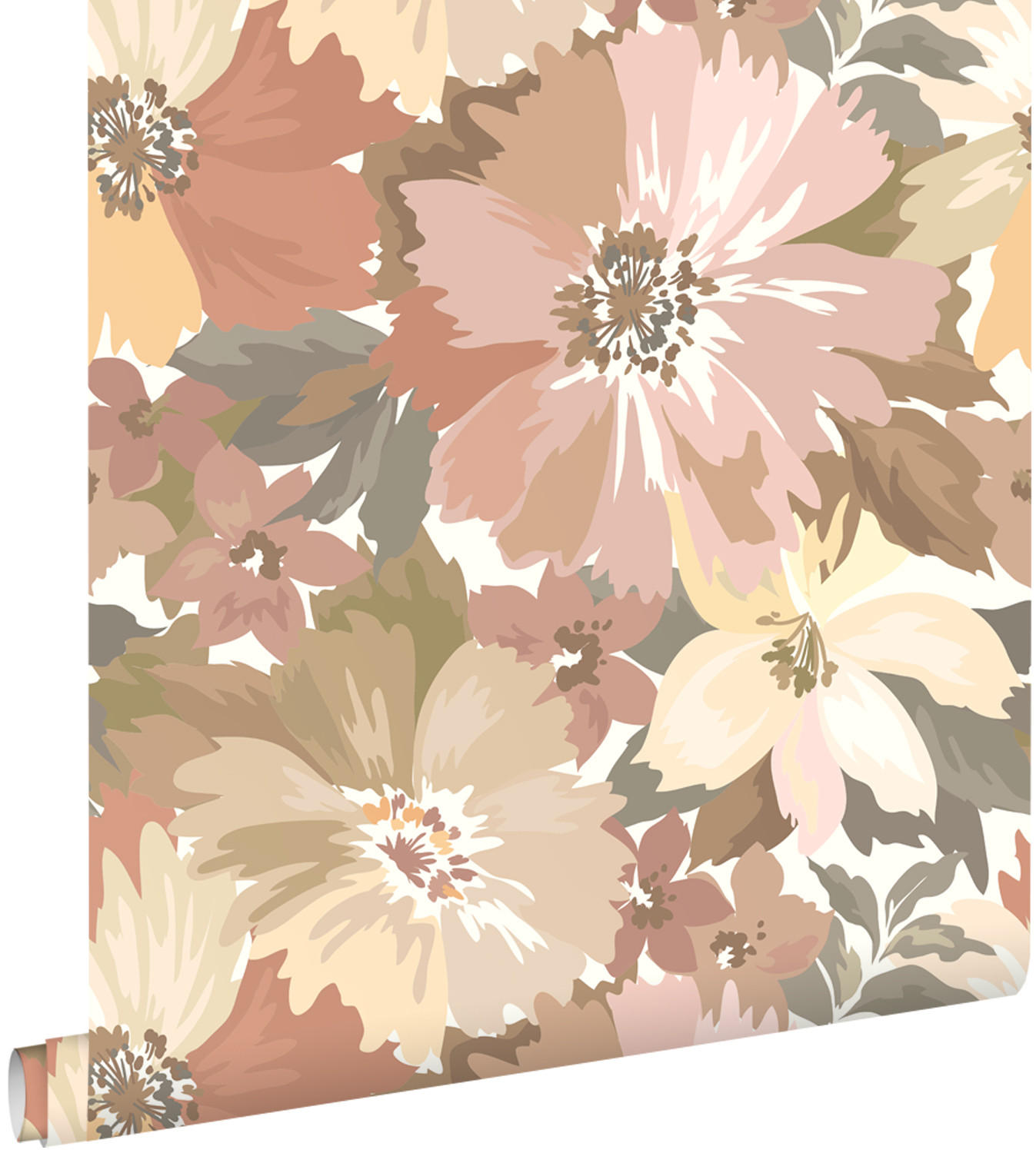 TAPETE Blumen 50 x 900 cm - Braun, Papier (50/900cm) - ESTAhome