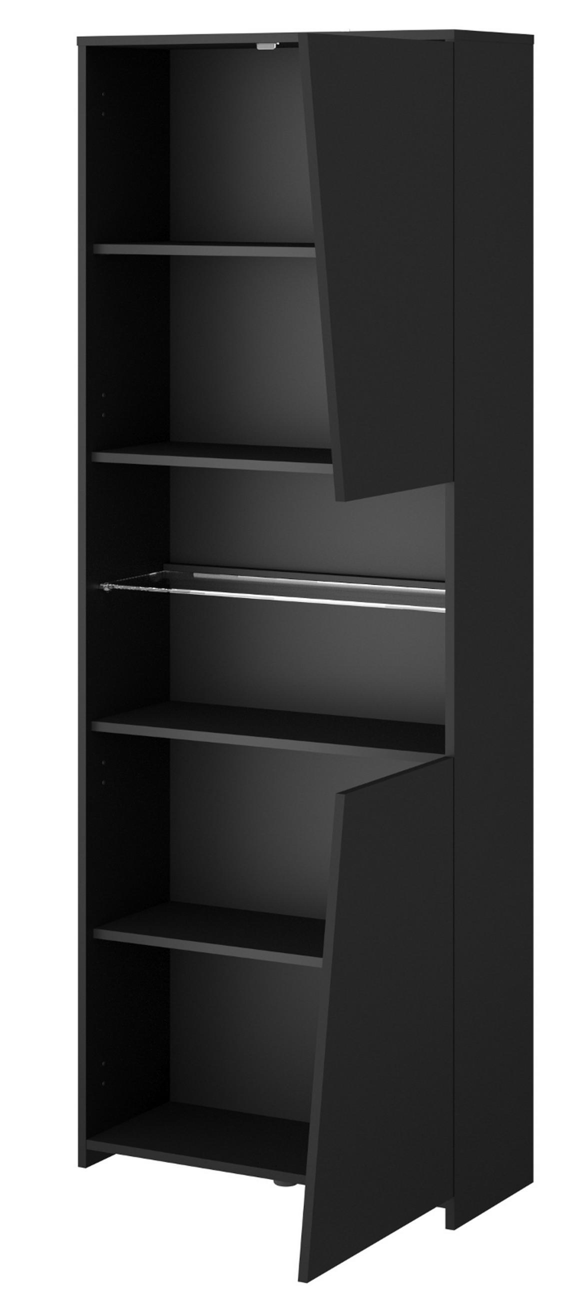 JUGENDZIMMER Gaming Set mit Schreibtisch und Schrank inkl. LED - Schwarz, Glas/Holzwerkstoff (290/180/62cm) - Parisot Meuble