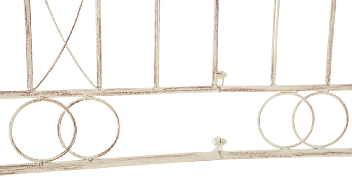 GARTENZAUN Linus 4er Set Antik 124x1x116cm Metall Antik-Creme Steckzaun - Creme, Metall (124/116cm) - DELUKE