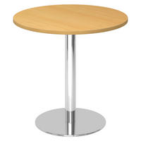 PAUSENTISCH klein STF 80/80/74,5 cm in Buchefarben/Chrom - Chromfarben/Buchefarben, Holzwerkstoff (80/80/74.5cm) - bümö