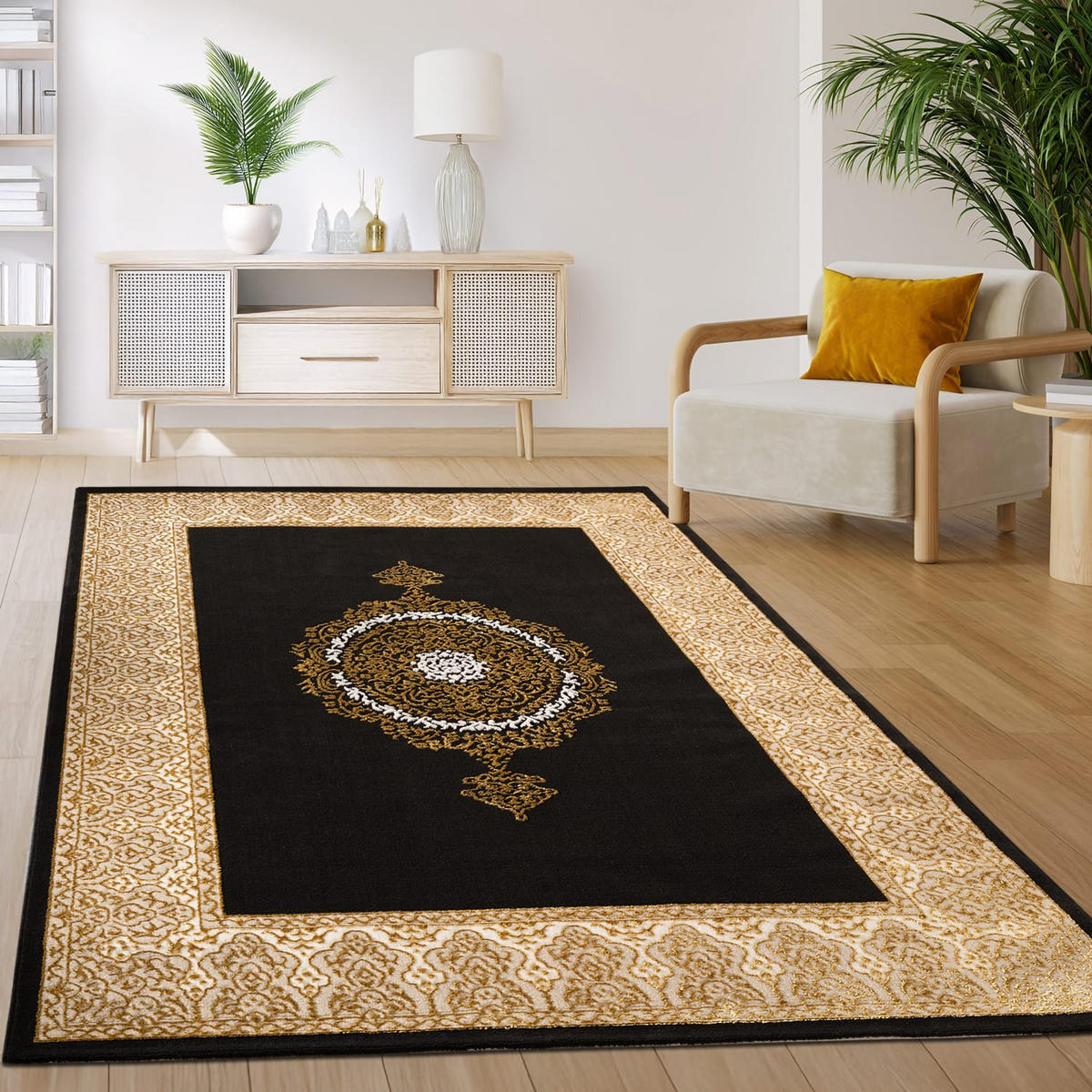 TEPPICH Kurzflor Orientalisch Wohnzimmer Gold Rechteckig 200x280 - Goldfarben, Textil (200/280cm) - KADIMA DESIGN