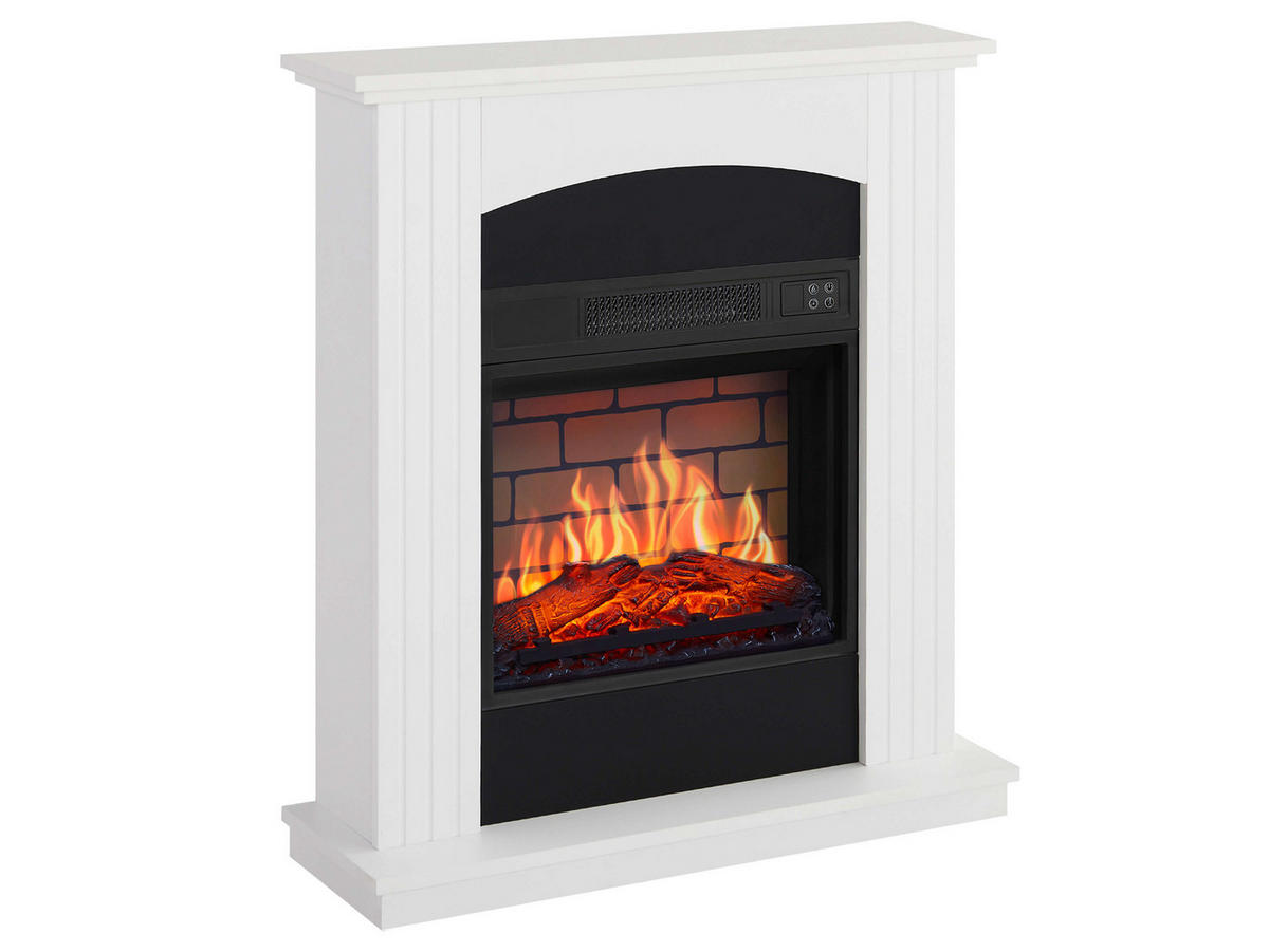 ELEKTROKAMIN Collins AF18B Weiß – Breite 58 cm, 3D-Flammeneffekt, LED-Beleuchtung, Heizfunktion - Weiß, Glas/Holzwerkstoff (76/84/24cm) - ArtiFlame