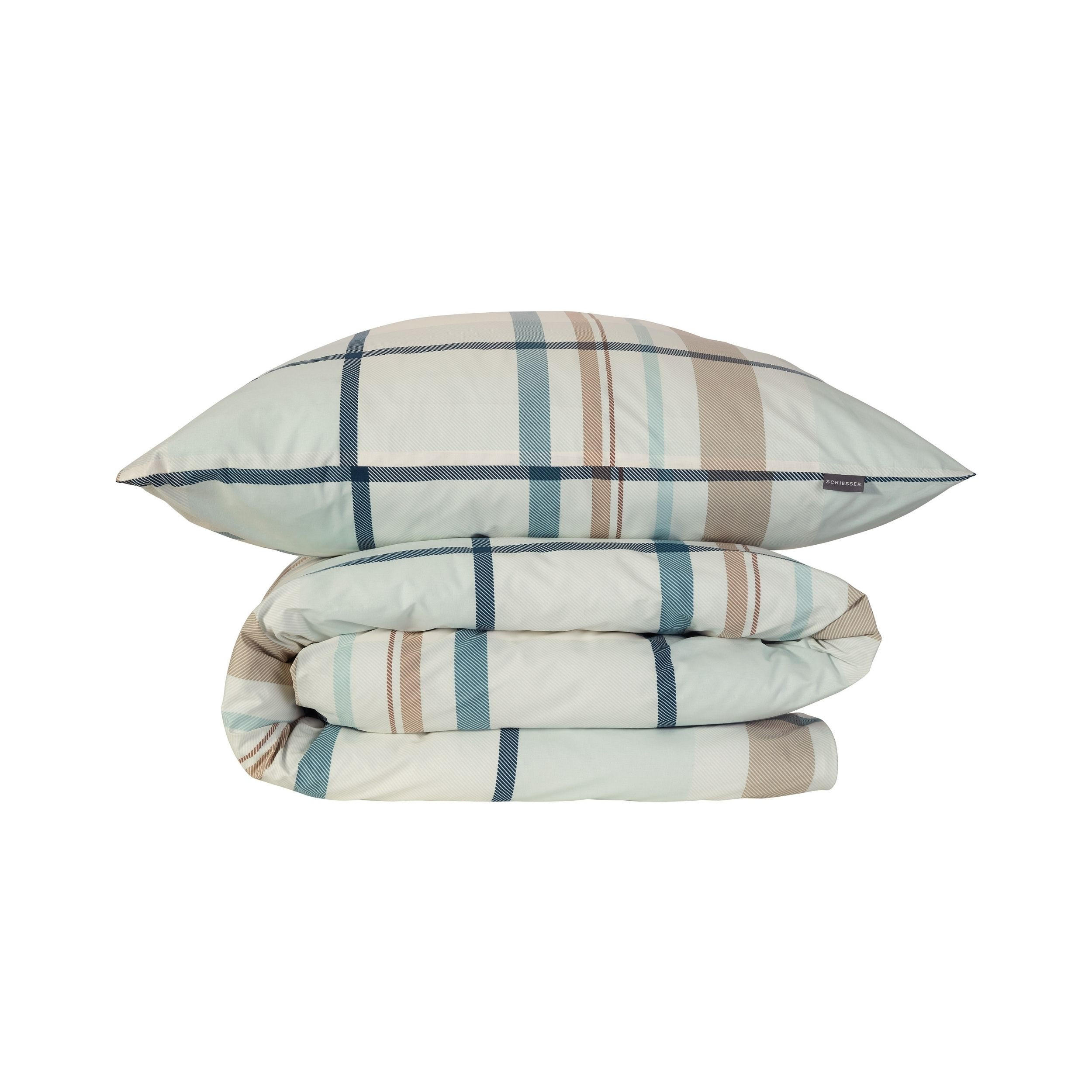 BETTWÄSCHESET Ezra - Renforcé - 2-teilig - 135x200 cm - Hellpetrol - Hellblau, Textil (135/200cm) - SCHIESSER