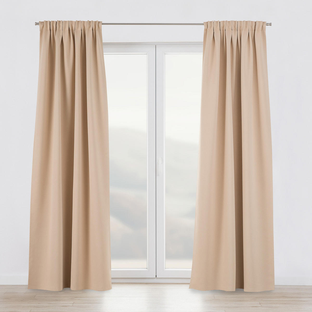 VERDUNKELUNGSVORHANG mit Schlaufenband 140x280 cm sand - Sandfarben, Textil (140/280/1cm) - Dekoria
