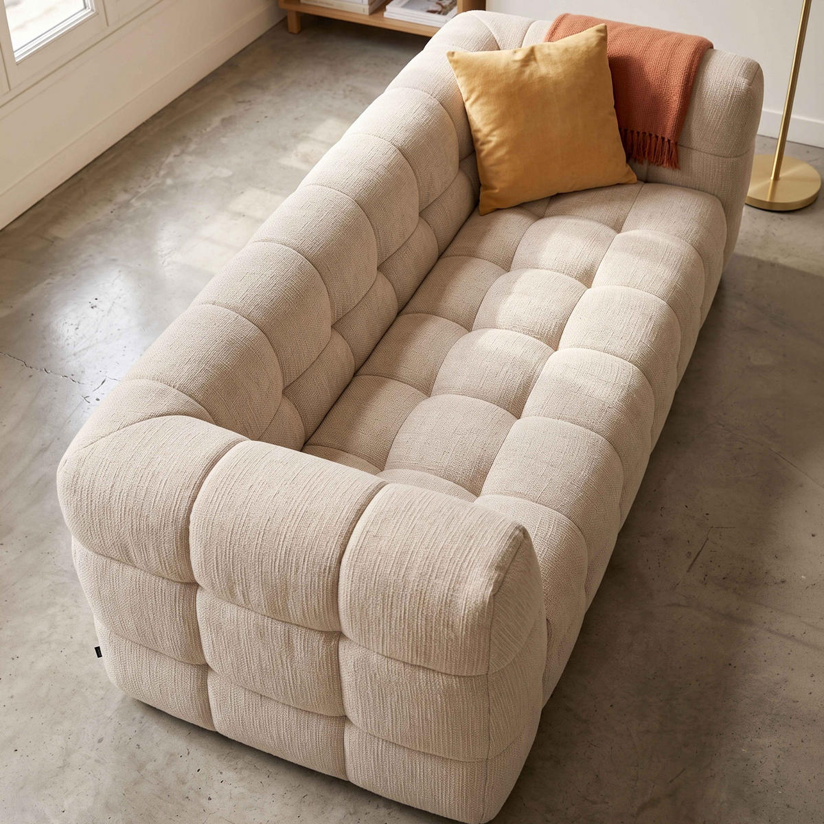 SOFA 3-Sitzer, Weiß - Weiß, Holz/Textil (228/69/102cm) - Oviala