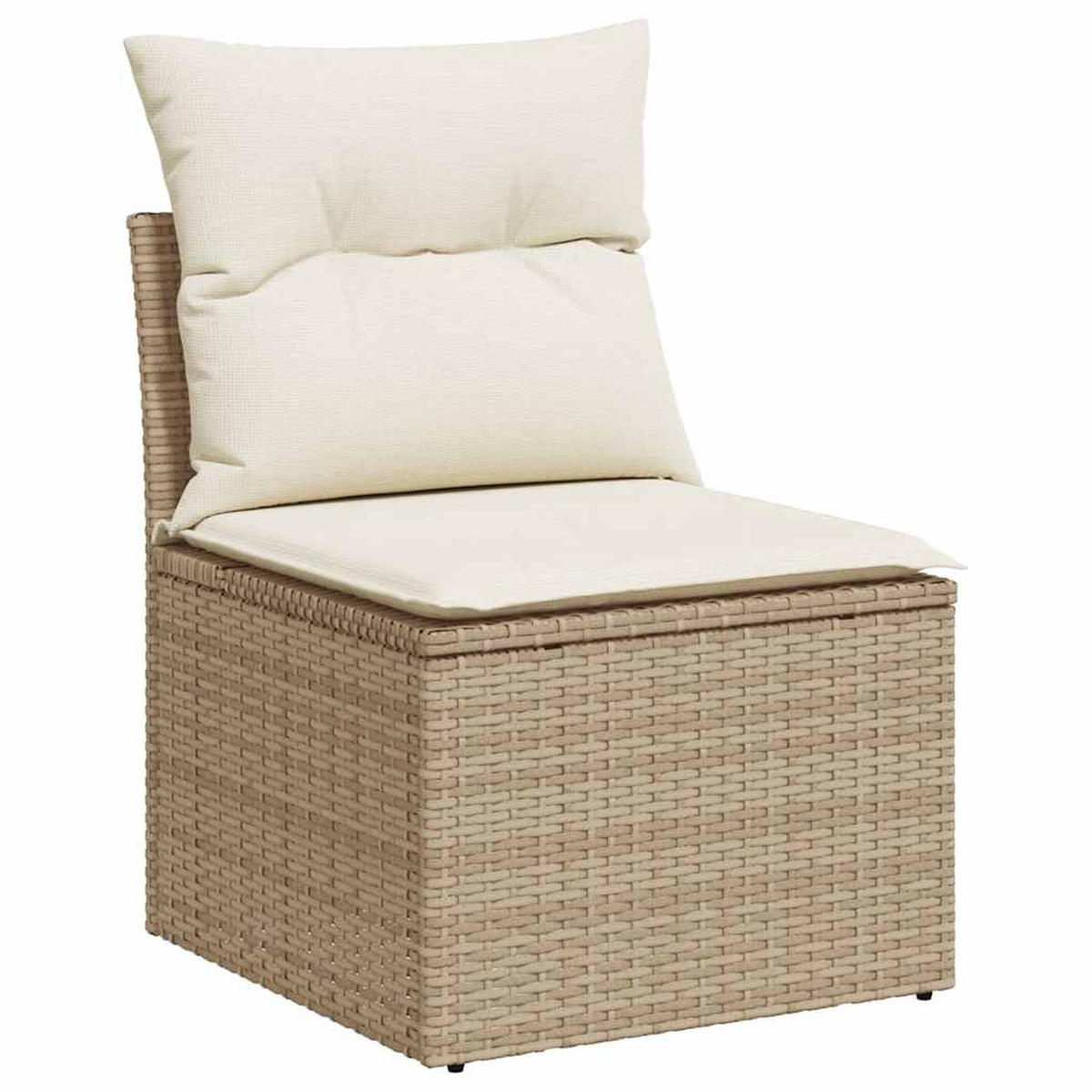 GARTEN-SOFAGARNITUR 4-TLG. Mit Kissen Beige Poly Rattan - Beige, Kunststoff - vidaXL