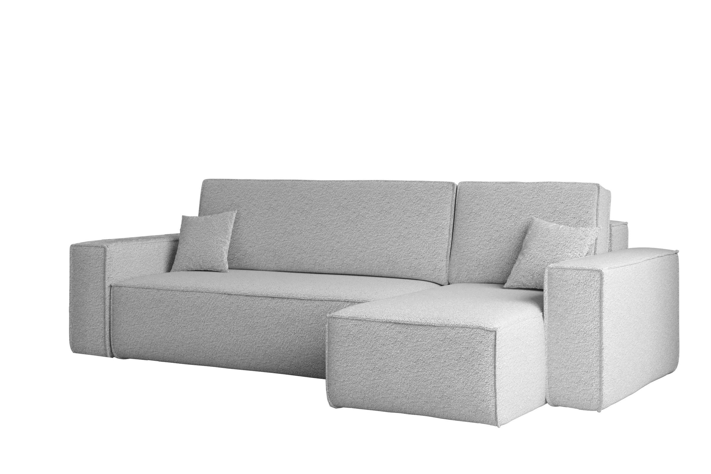 ECKSOFA Mit Schlaffunktion Und Bettkasten L-Form BEST Stoff Abriamo Hellgrau Rechts - Hellgrau, Holz/Textil (244/142cm) - Kaiser Möbel