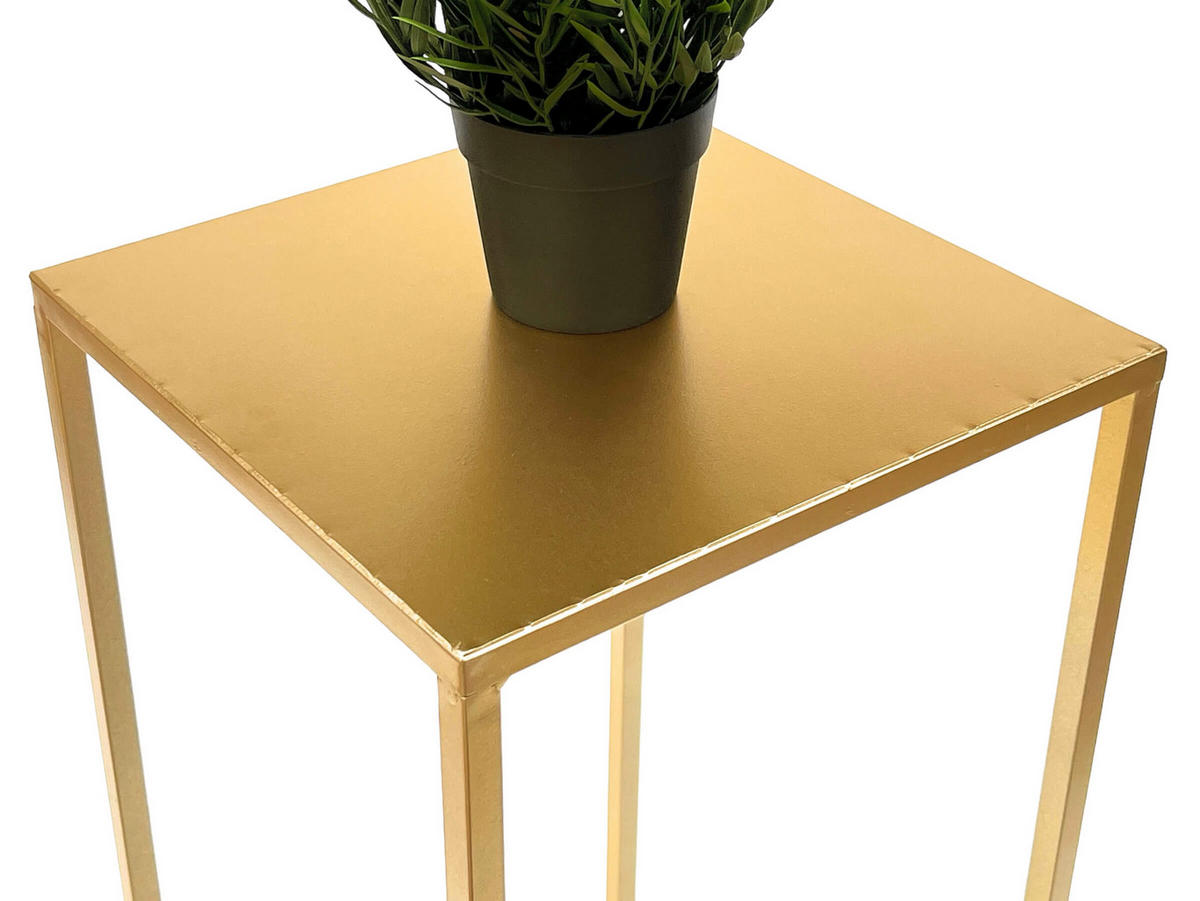 BLUMENHOCKER Metall Gold Eckig 70 cm - Goldfarben, Metall (28/70/28cm) - DanDiBo