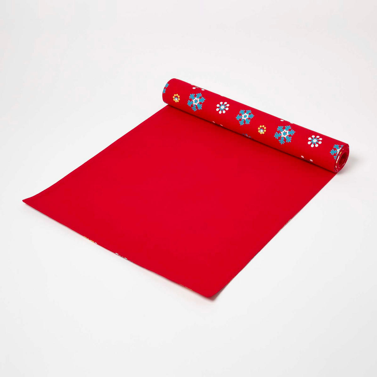 TISCHLÄUFER Weihnachten 46/183 cm, rot mit Schneeflocken - Rot, Textil (46/183cm) - Homescapes