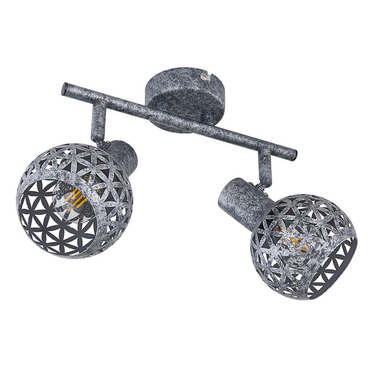 DECKENLEUCHTE Metall Grau Bewegliche Spots - Grau, Metall (40/10/16.2cm)