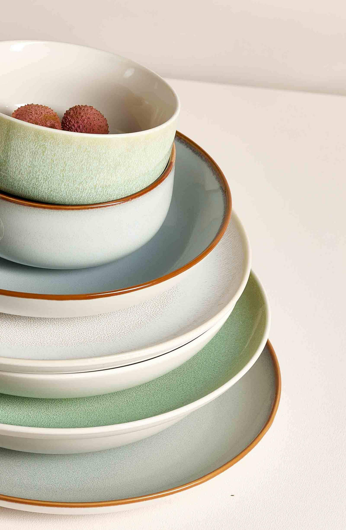 KOMBI-SET Borneo grün 20er Set - Grün, Keramik (1/1/1cm) - Ritzenhoff Breker