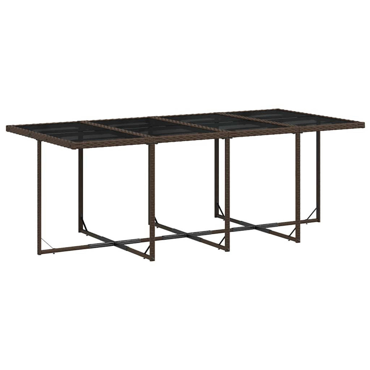 GARTEN-ESSGRUPPE 9-TLG.Mit Kissen Braun Poly Rattan - Creme/Schwarz, Kunststoff - vidaXL