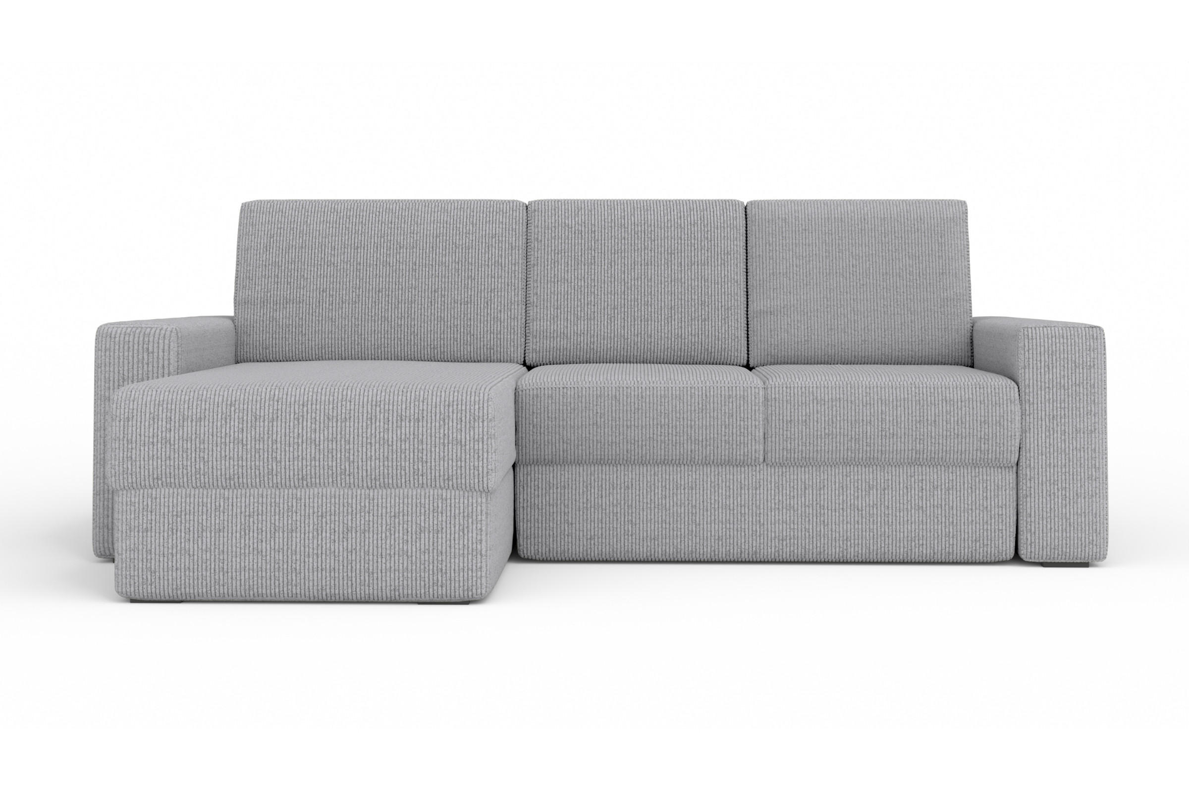 ECKSOFA TOCO L 240x145 cm in Cord Hellgrau links - Hellgrau, Holz/Holzwerkstoff (240/145cm) - Deine Möbel 24