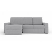 ECKSOFA TOCO L 240x145 cm in Cord Hellgrau links - Hellgrau, Holz/Holzwerkstoff (240/145cm) - Deine Möbel 24