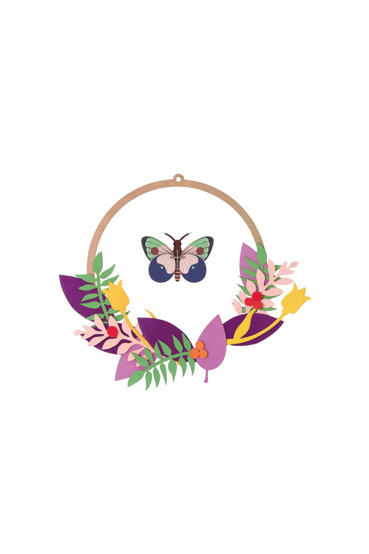 WANDDEKO Blumiger Schmetterling 31/31 cm - Multicolor, Wellpappe (31/31/1cm) - KUNSTLOFT