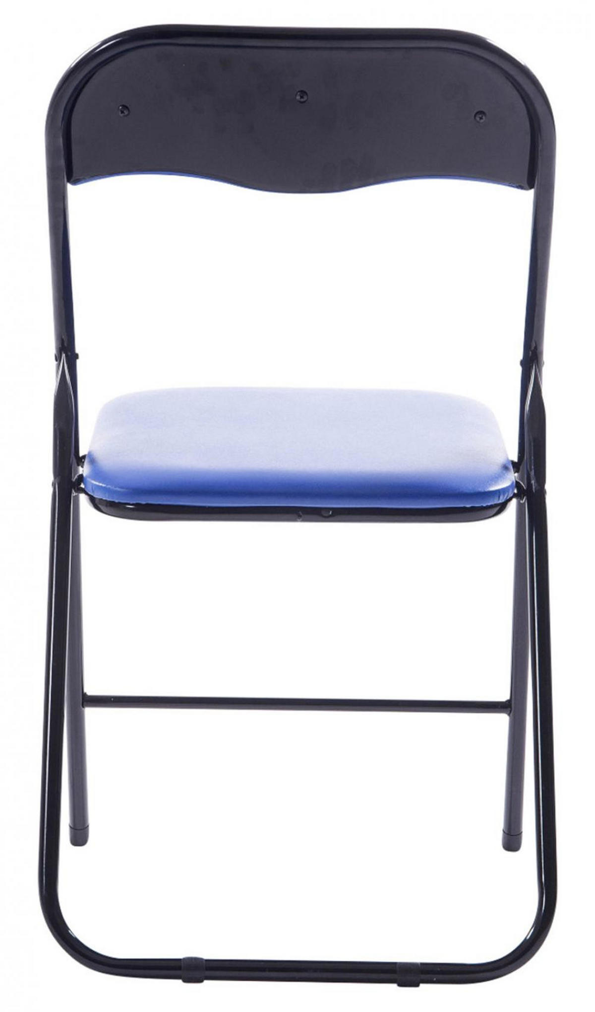 KLAPPSTUHL 2er Set Kunststoff blau/schwarz - Blau/Schwarz, Kunststoff/Textil (45/78/45cm) - CLP