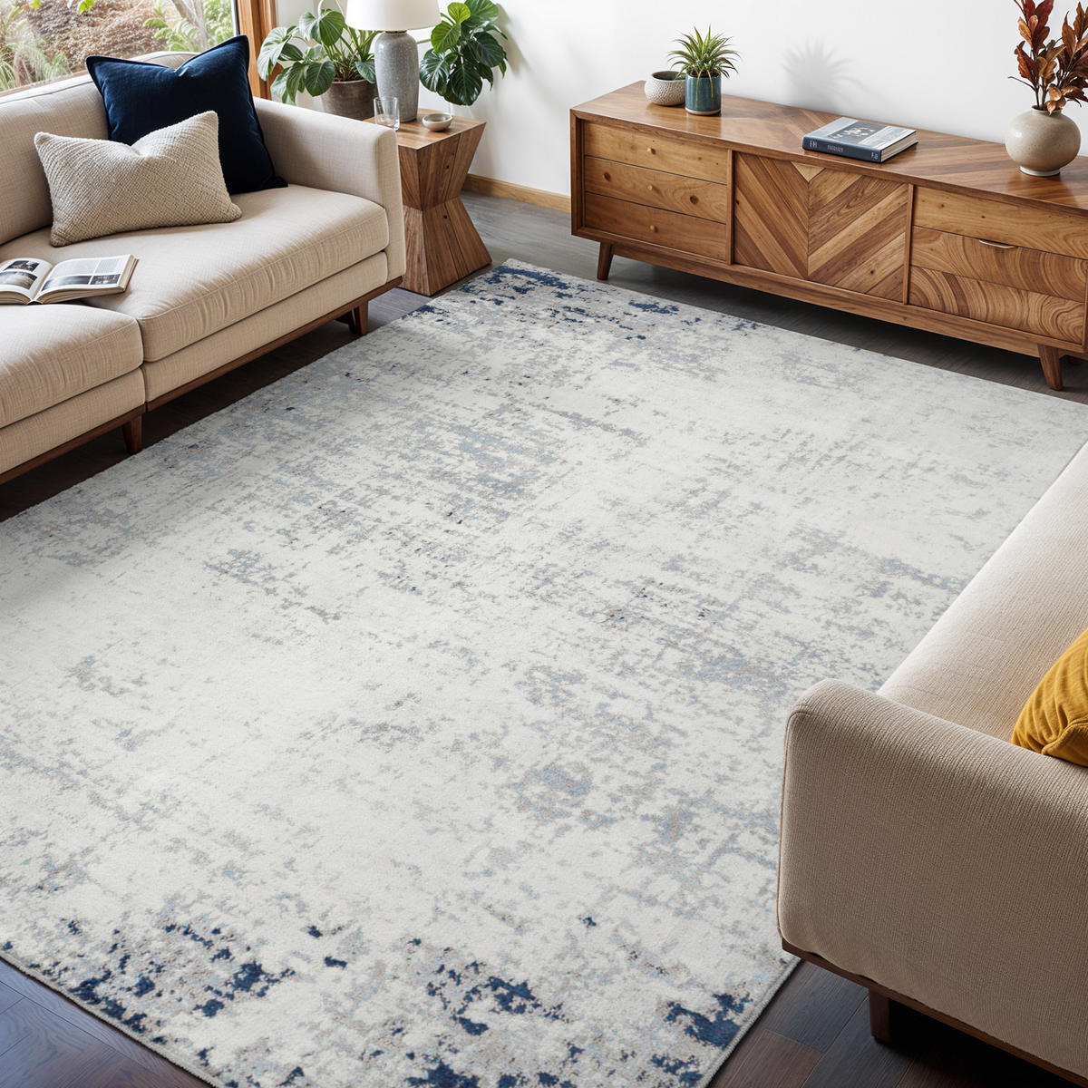 KURZFLORTEPPICH Alix 200/275 cm Dunkelblau - Dunkelblau, Textil (200/275cm) - LIVABLISS