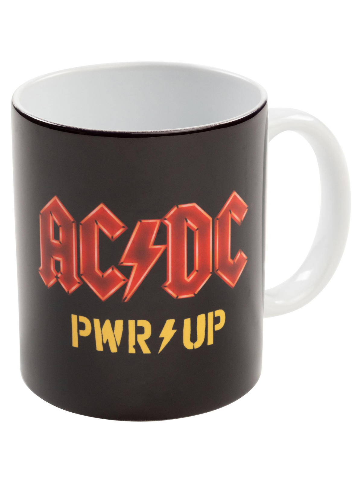 KAFFEEBECHER AC/DC - PWR/UP Schwarz 320 ml - Schwarz, Keramik (0.32L) - United Labels