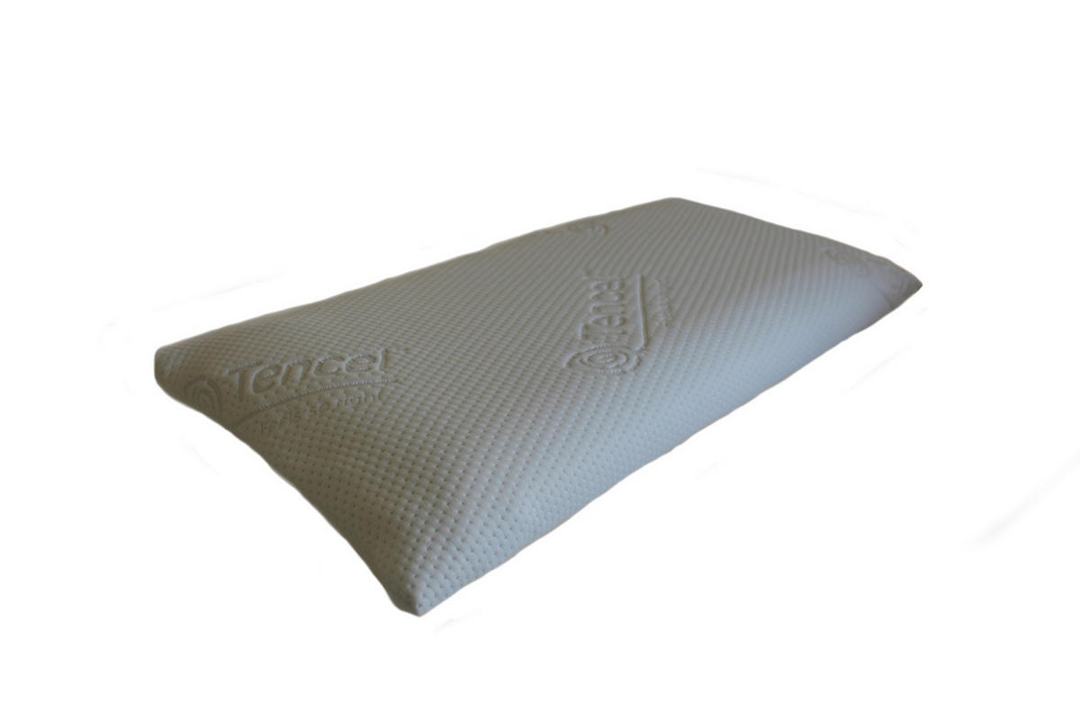 NACKENSTÜTZKISSEN Beasleep II flacher Viscoschaum - Weiß, Textil (38/75cm) - Bonvionn