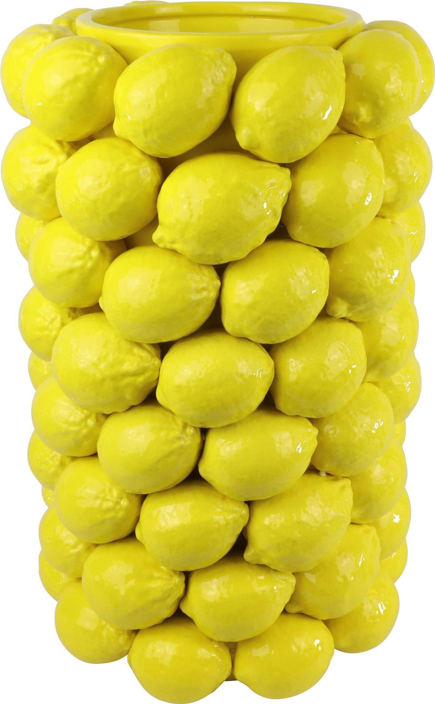 VASE Limone gelb mit Zitronen - Gelb, Keramik (44cm) - FURNARO