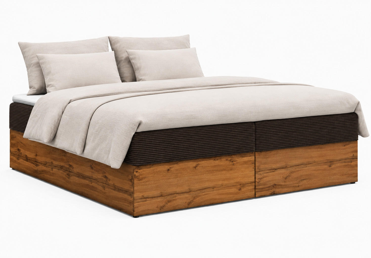 KS Home Concept Boxspringbett Braun 180x200 cm