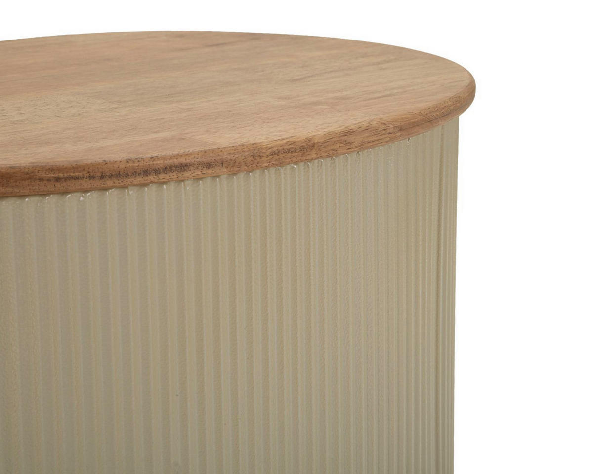 COUCHTISCHE IM 2ER-SET Frankfurt, weiß und braun, Kautschukholz und Metall, Höhen 32 und 28 cm - Weiß/Braun, Holz/Metall (53/87/32cm) - Mauro Ferretti