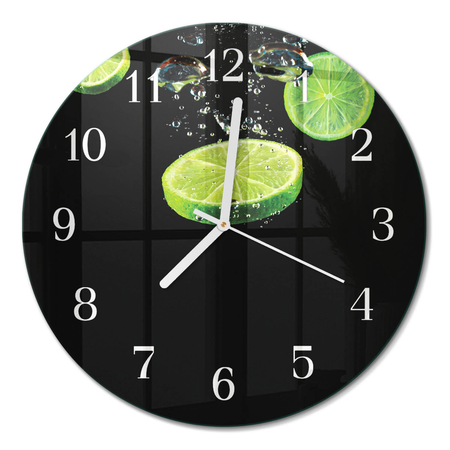 WANDUHR fi30 cm - Limes - Grün, Glas (30/30/0.4cm) - TULUP