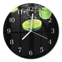 WANDUHR fi30 cm - Limes - Grün, Glas (30/30/0.4cm) - TULUP