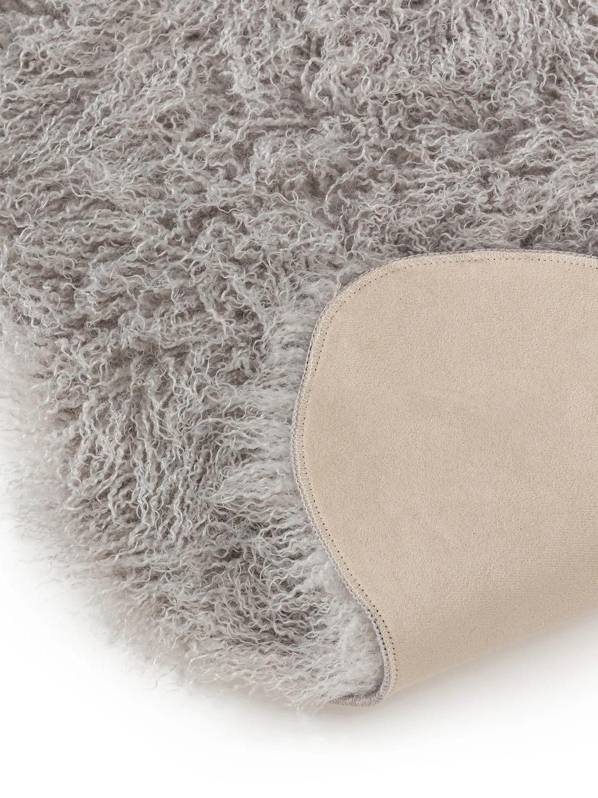 KUNSTFELL-TEPPICH Oscar Grau 60x90 cm - Grau, Textil (60/90cm) - benuta Nest