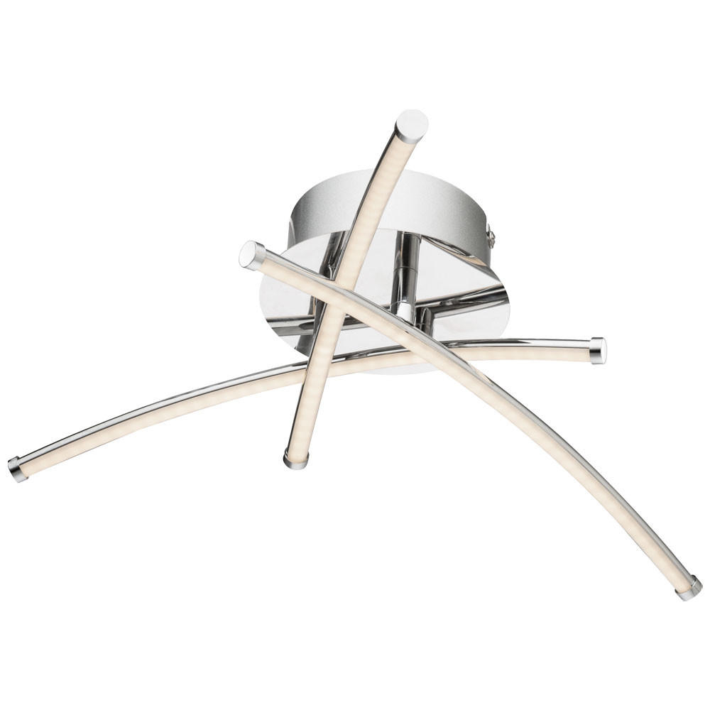 LED DECKENLEUCHTE SHANGHAI Metall Silber - Silberfarben, Metall (38/38/11.5cm) - Globo Lighting