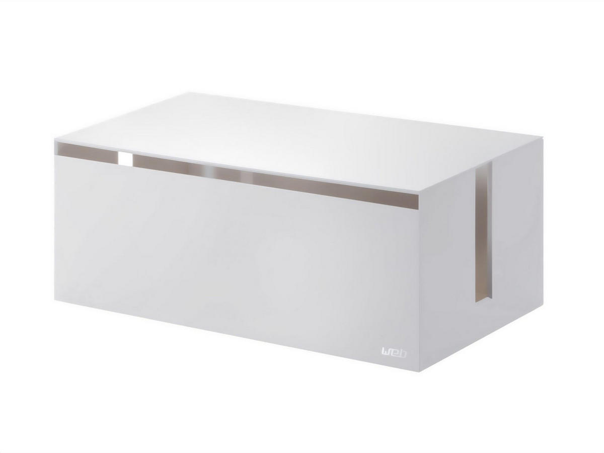 KABELBOX Web weiß 40/14/15 cm - Weiß, Kunststoff (15/40/14cm) - Yamazaki