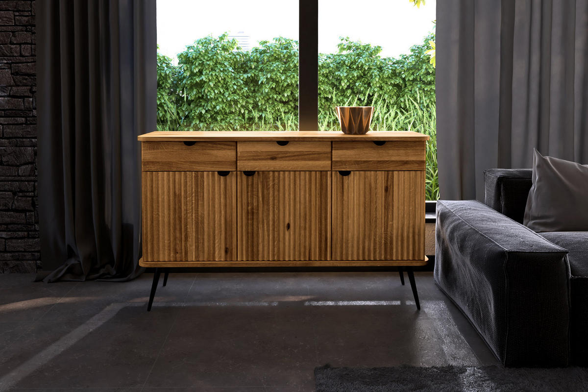 KOMMODE LINA - Wildeiche, Holz (144/87/46cm) - byoak