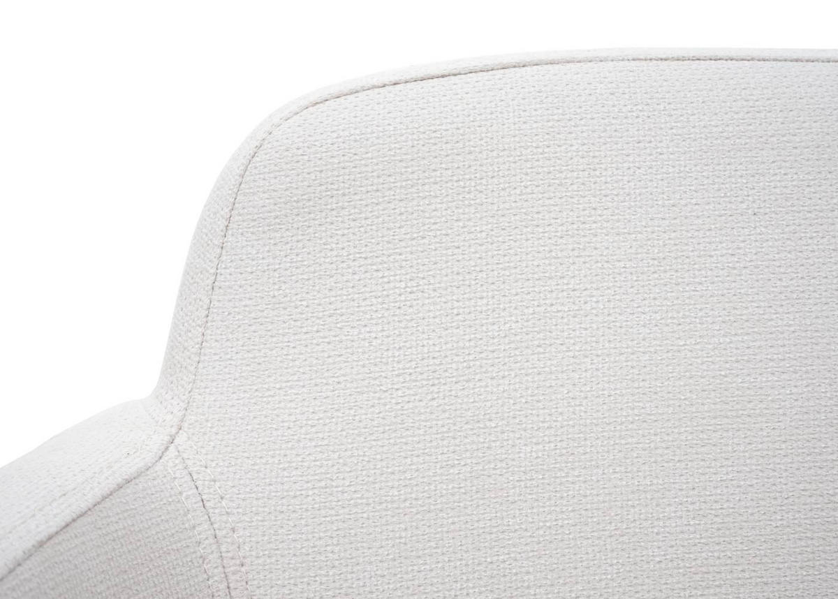 ESSZIMMERSTUHL 77x57x56cm Sitzhöhe 48cm Stoff/Textil Metall Creme-Weiß Polsterstuhlmit Armlehne - Creme, Textil (57/77/56cm) - CHEFGASTRO