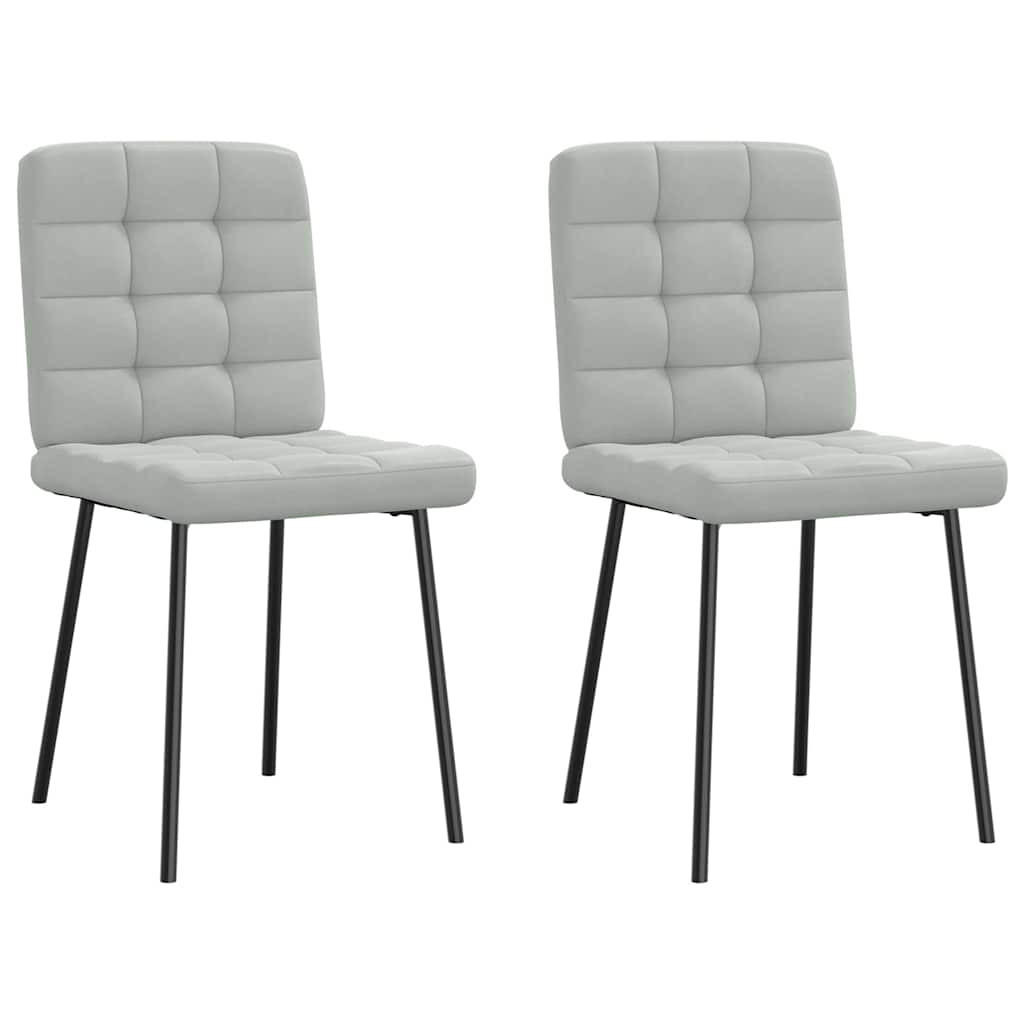 ESSZIMMERSTÜHLE 2 Stk. Hellgrau Samt 45*54*83cm - Grau, Metall (45/83/54cm) - ZMH